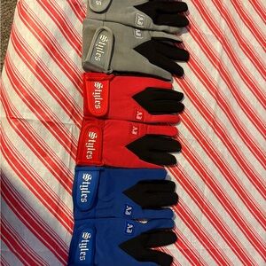 Stylus AJ Gloves in Red, Blue, and Gray